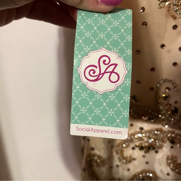 NWT Social Apparel Fiesta Sequined Gown Maxi Size XS - Picture 11 of 14